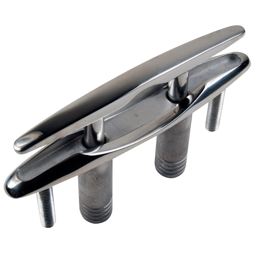 Whitecap 6-inch 316 stainless steel pull-up cleat with barbed shank