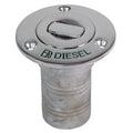 Whitecap Bluewater 316 stainless steel push-up deck fill for diesel with 1-1/2 inch hose and 3-inch flange