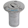 Whitecap Bluewater 316 stainless push-up deck fill 1-1/2 inch hose water blue cap