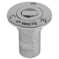 Whitecap Bluewater 316 stainless push-up deck fill 1-1/2 inch waste hose fitting black 90 degree