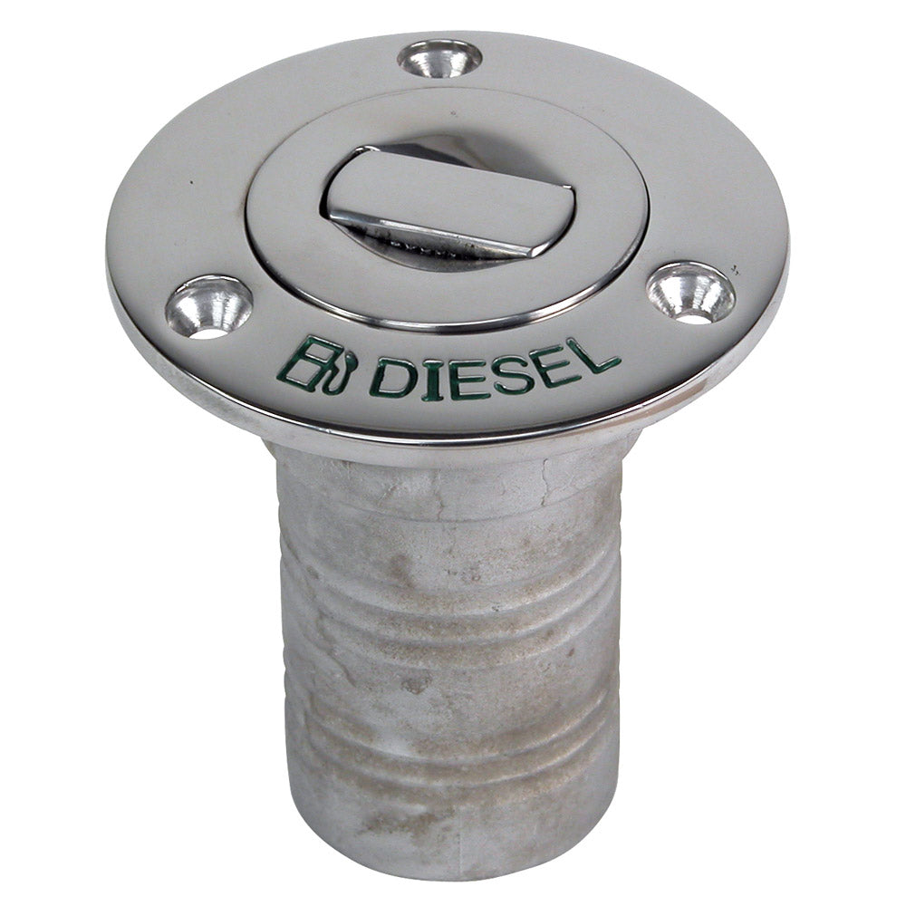Whitecap Bluewater 316 stainless steel push-up deck fill fitting for 2-inch diesel hose