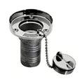 Whitecap gas hose deck fill with splash guard and chain for 1-1/2 inch fuel hose