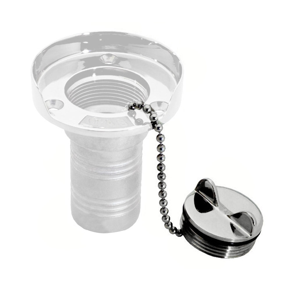 Whitecap replacement cap and chain for 6001 gas fill fitting with splash shield