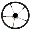 Whitecap Destroyer black foam steering wheel 13-1/2 inch diameter with black cap and 5 spokes