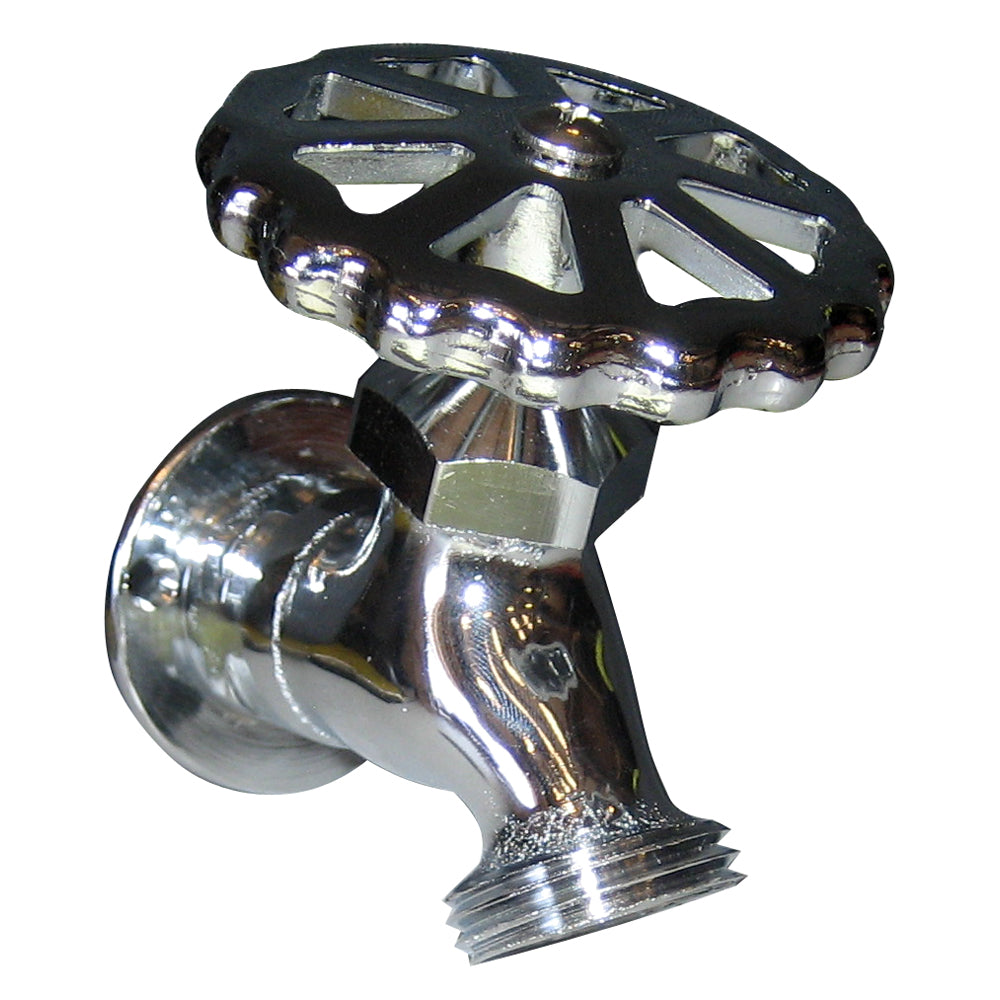 Whitecap chrome-plated brass sillcock 1-5/8 inch base 3-3/16 inch depth raw water washdown fitting