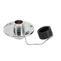 Whitecap chrome-plated brass plumbing outlet fitting 2-3/4 inch base 1 inch depth 1/2 FIPT x 3/4 GHT