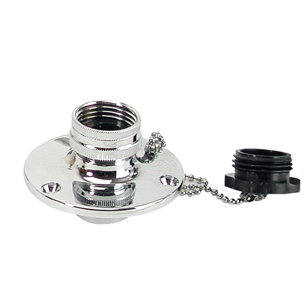 Whitecap chrome-plated brass water inlet with 2-3/4 inch base and 1-1/2 inch depth