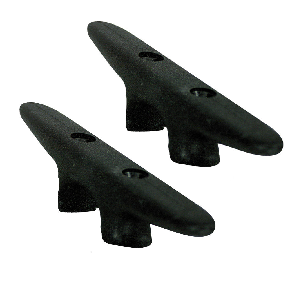 Whitecap 6-inch black nylon cleat pair for boat or dock