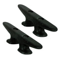 Whitecap 8-inch black nylon deck cleat pair with 5/16-inch fastener mounting holes