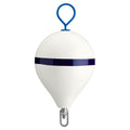 Polyform 17-inch CM mooring buoy with galvanized steel iron and white blue stripe finish