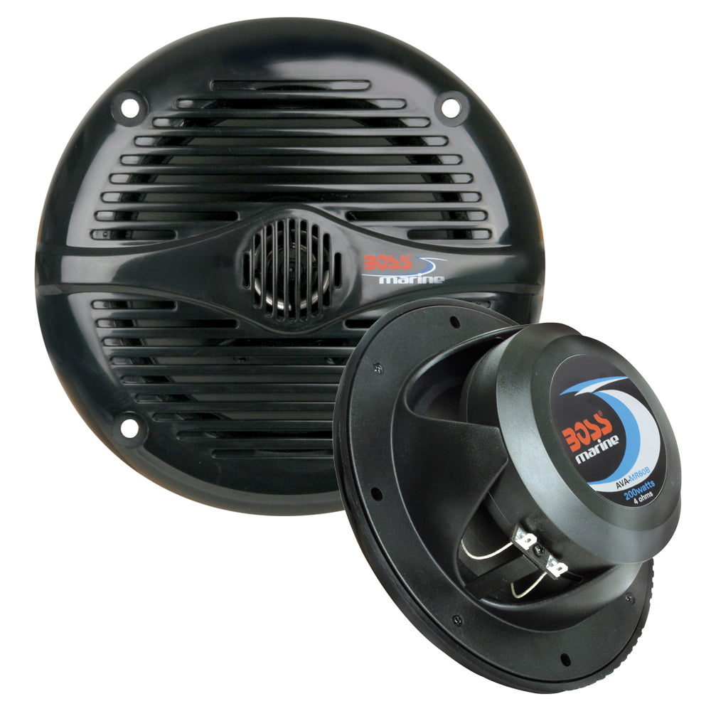 Boss Audio MR60B 6.5 inch black 2-way marine speakers 200W pair