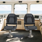 3-Pack Folding Boat Seats with 28D Soft Sponge Padding-Black