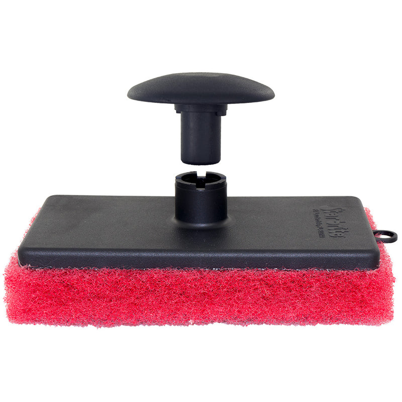 Star brite All-Purpose Medium Red Scrubber Pad with removable ergonomic handle for boat and marine cleaning