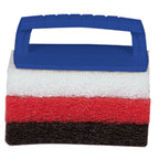 Star brite Multi-Texture Scrub Pad Kit with interchangeable handle and three pads — fine white, medium red, coarse black