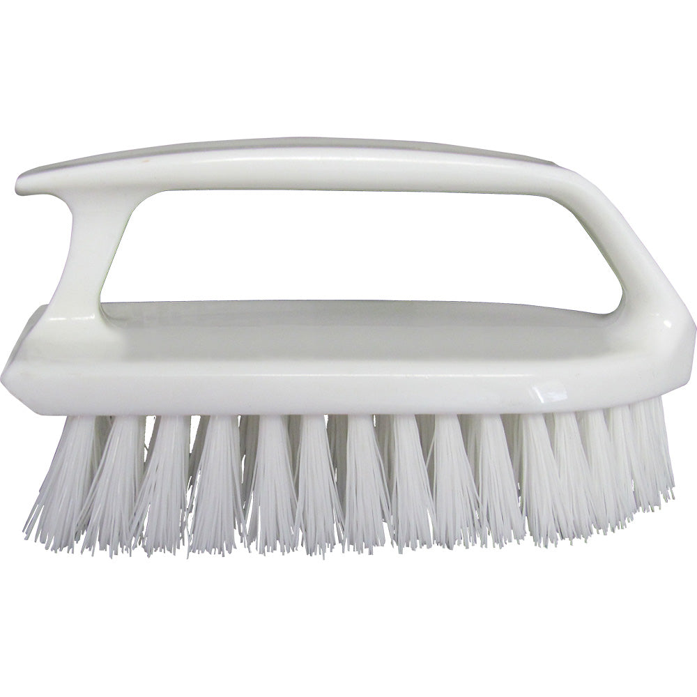Star brite 6-inch heavy-duty hand scrub brush with stiff chemical-resistant bristles and ergonomic wrap-around handle