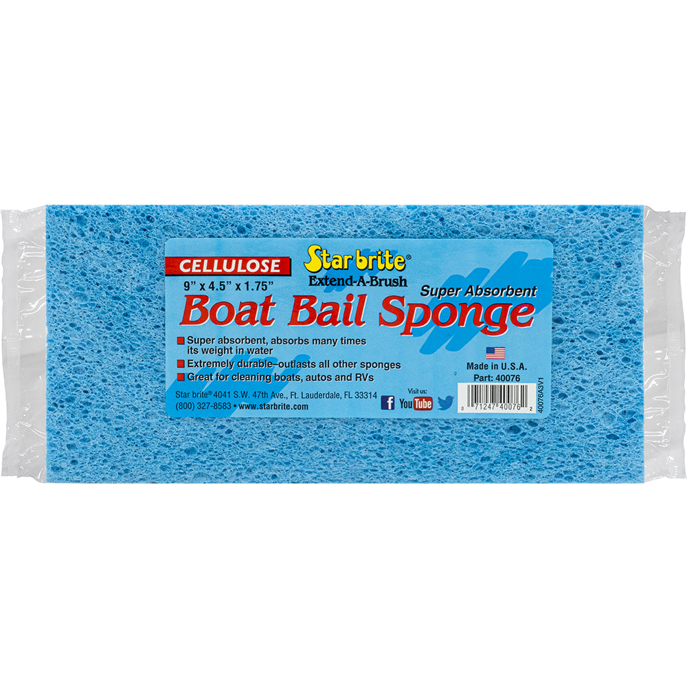 Star brite Super Absorbent Cellulose Boat Bail Sponge 9x4.5x1.75 inch for kayaks sailboats and bilge cleanup