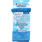 Star brite Microfiber Detailing Kit 3-Pack with light blue glass cloth, blue wash cloth, and grey drying towel