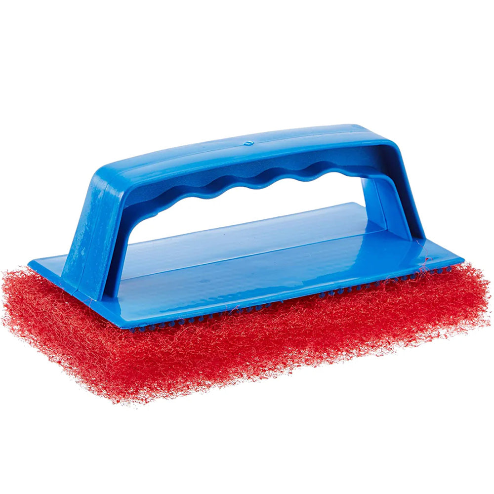 Star brite Medium Red Scrub Pad with interchangeable handle for aluminum and teak cleaning