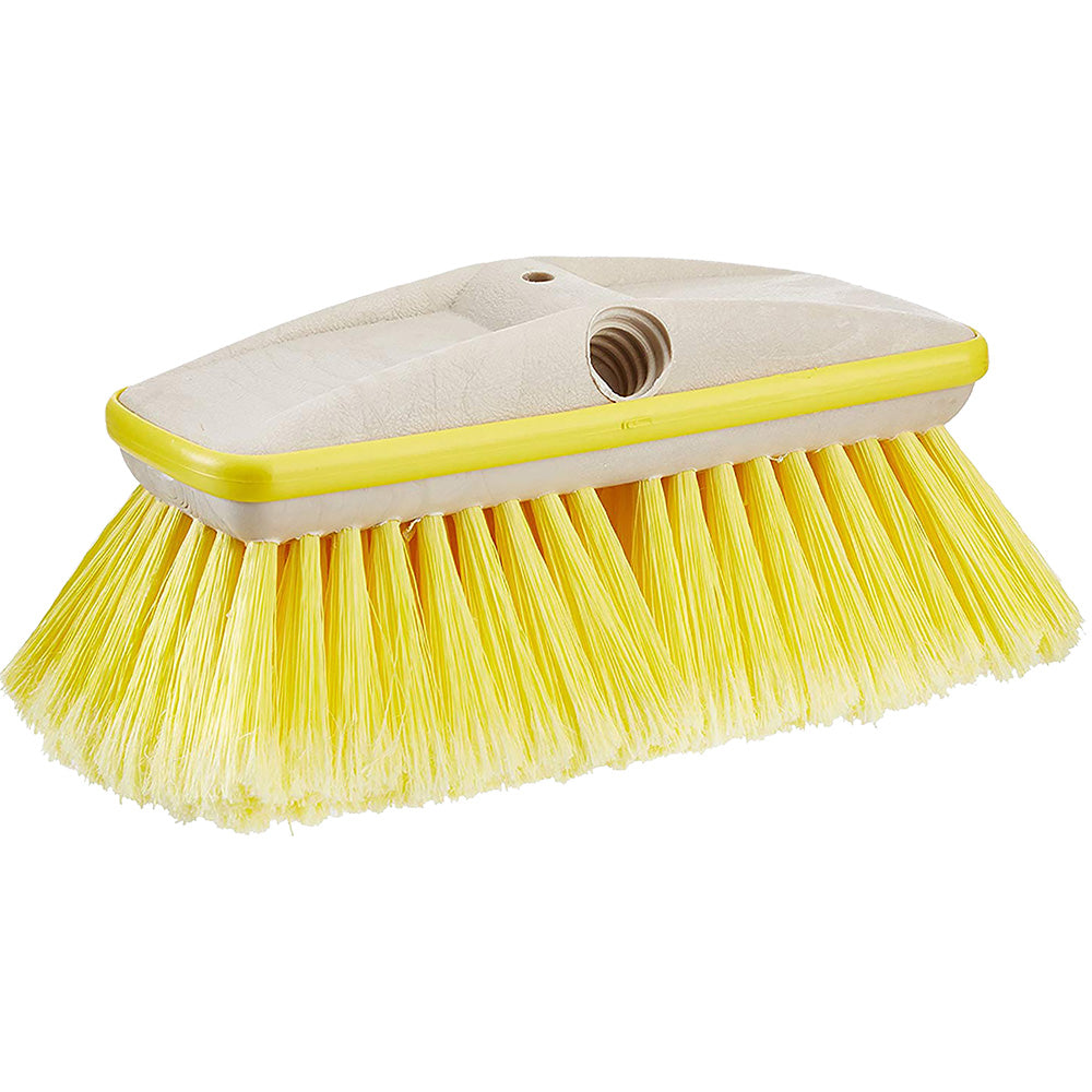 Star brite Deluxe 8-inch Yellow Soft Wash Brush Head with rubber bumper and dual connection fittings