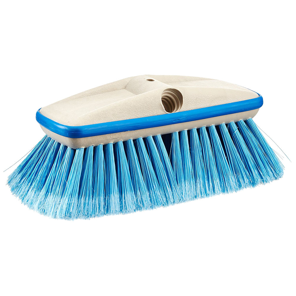 Star brite Deluxe 8-inch Medium Blue Wash Brush Head with wrap-around rubber bumper and dual connection fittings