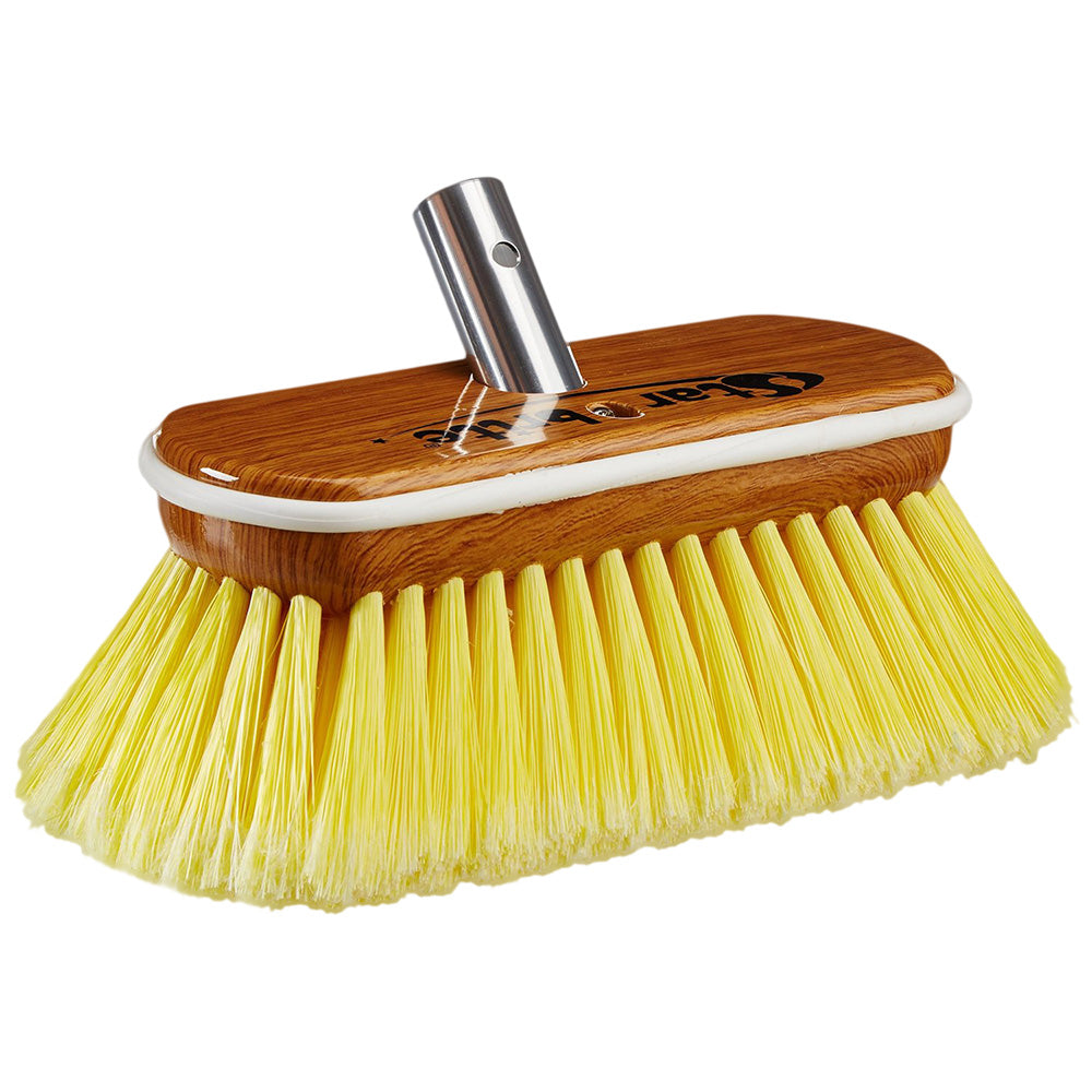 Star brite Premium 8 inch Soft Yellow Bristle Wash Brush with synthetic wood block and rubber bumper edges