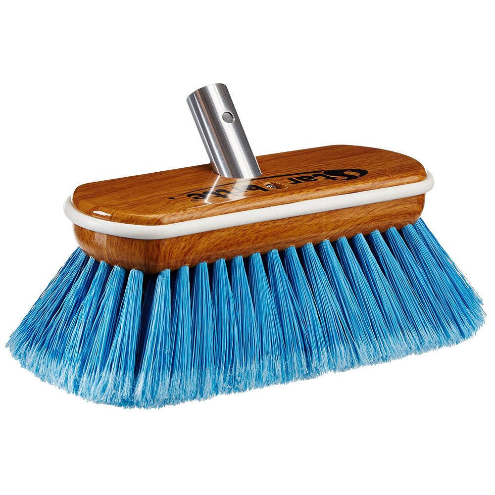 Star brite 8-inch medium blue bristle synthetic wood block wash brush with rubber bumper edges