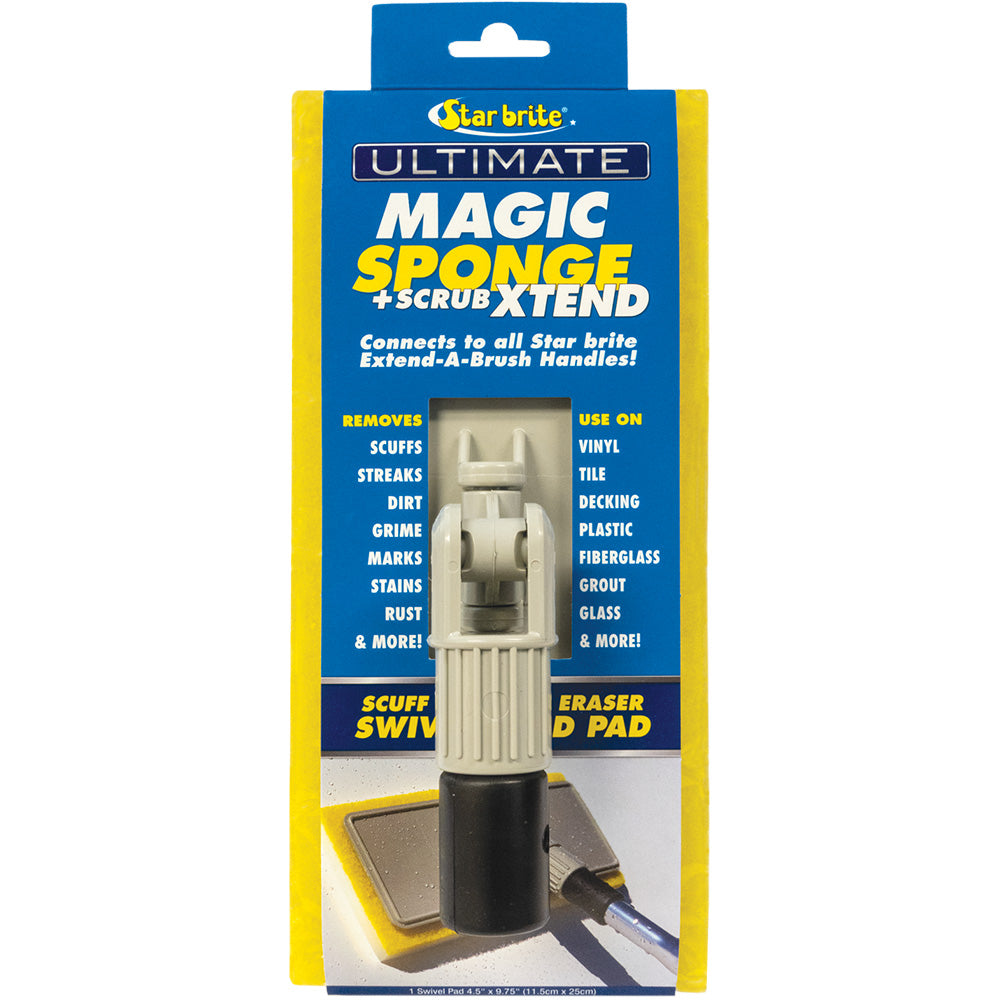 Star brite Magic Sponge Scrub XTEND with flex head and screw-thread adapter for boat pool and RV cleaning