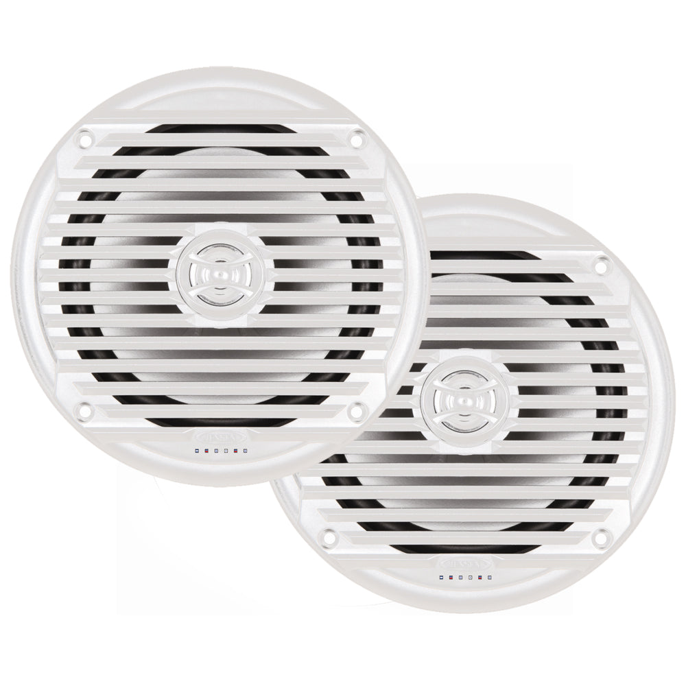 Jensen MS6007WR 6.5 inch white marine speaker pair IPX7 two-way coaxial 60W