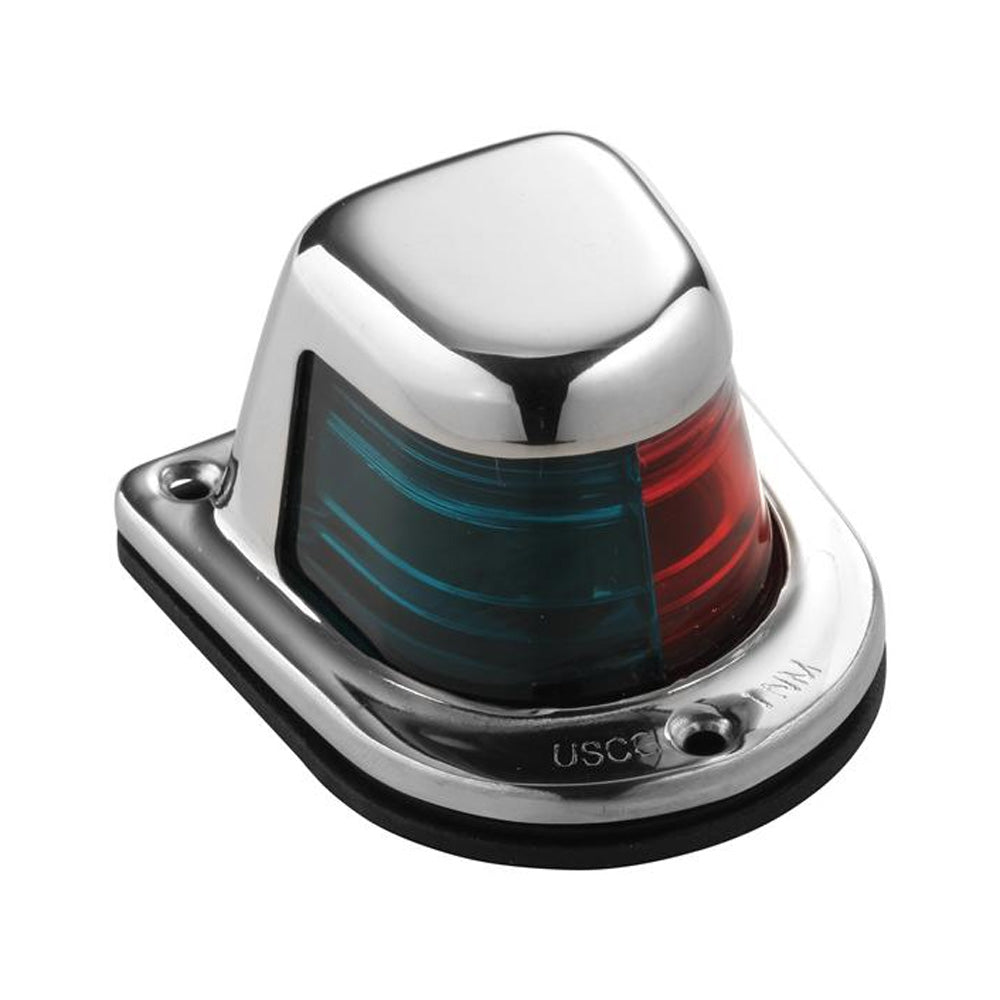 Attwood 66318-7 bi-color red/green combination sidelight 1-mile 225-degree deck mount 304 stainless steel 12V navigation light