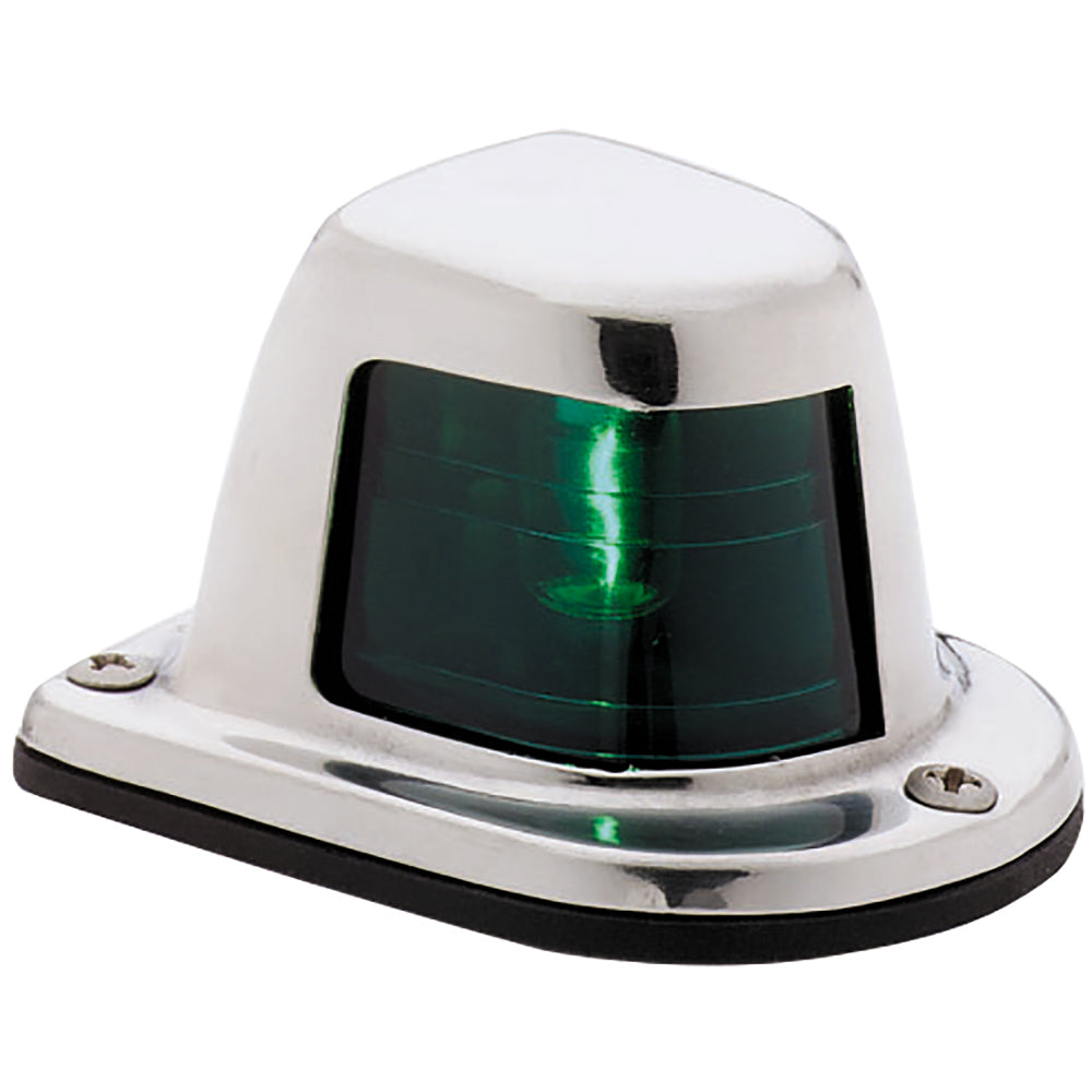 Attwood 66319G7 green sidelight 1-mile deck mount 12V stainless steel housing for powerboats up to 39.4 ft
