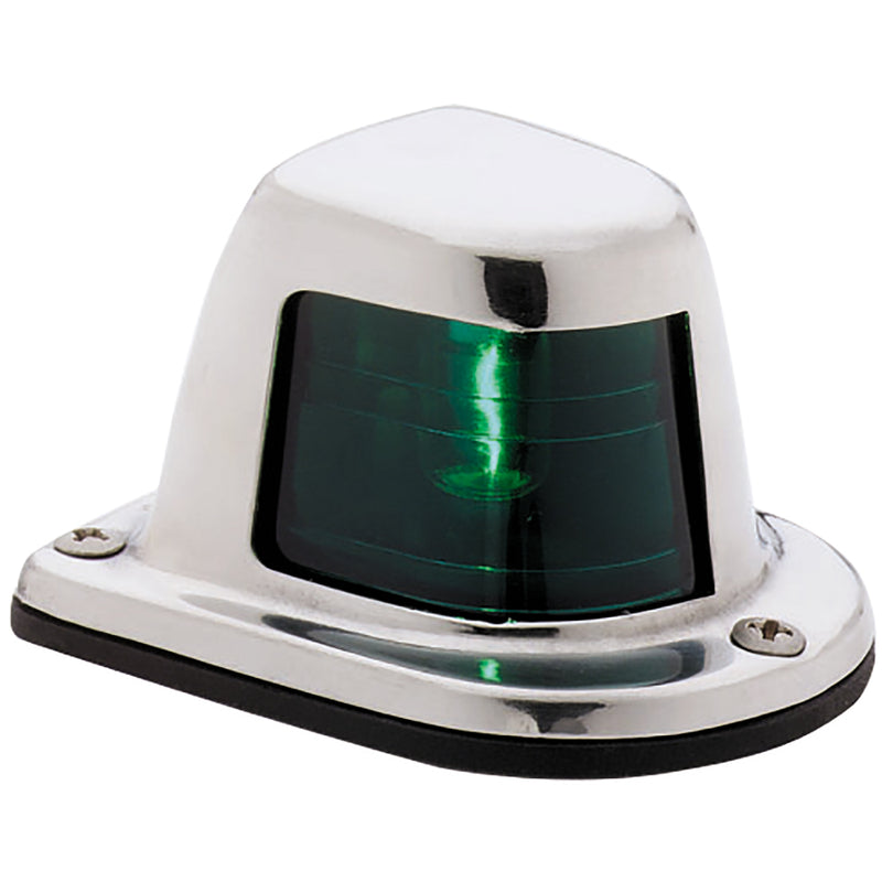 Attwood 66319G7 green sidelight 1-mile deck mount 12V stainless steel housing for powerboats up to 39.4 ft