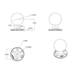RAM Mount 3.68" Round Base w/3-3/8" E Size Ball