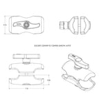 RAM Mount Double Socket Short Arm f/3-3/8" E Size Ball Base