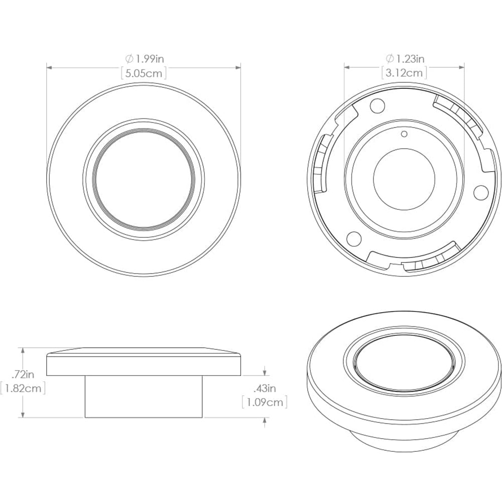 Lumitec Orbit - Flush Mount Down Light - Brushed Finish
