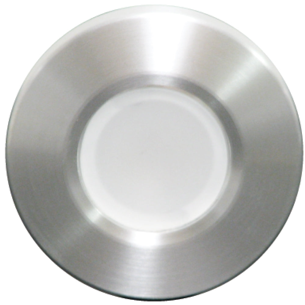 Lumitec Orbit brushed finish flush mount LED down light for marine salons and helm stations
