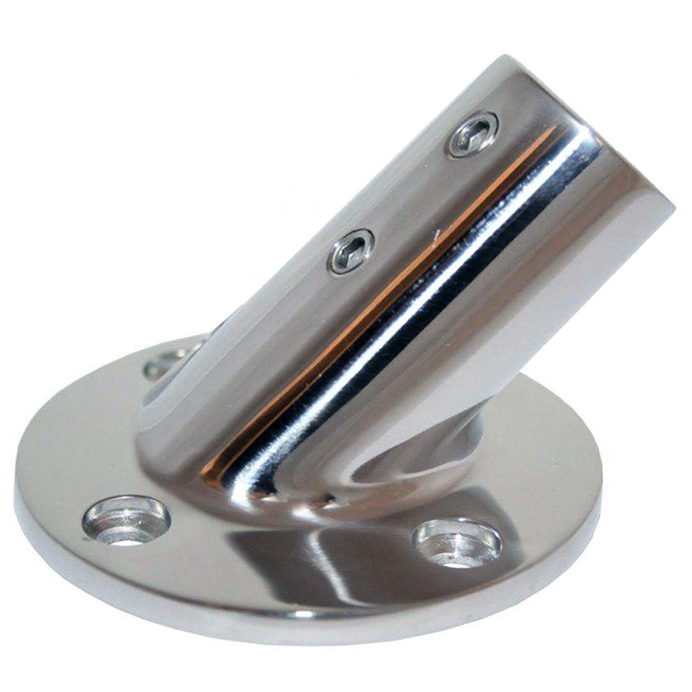 Whitecap 1-inch OD 45-degree round base 316 stainless steel rail fitting