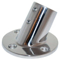 Whitecap 7/8" OD 60-degree round base 316 stainless steel rail fitting with 2-1/2" base diameter