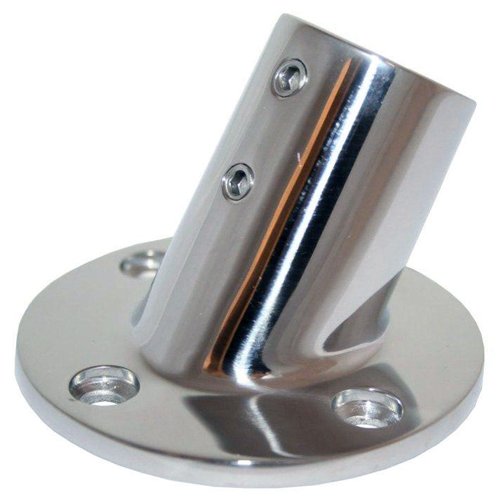 Whitecap 1-inch OD 60-degree round base 316 stainless steel rail fitting