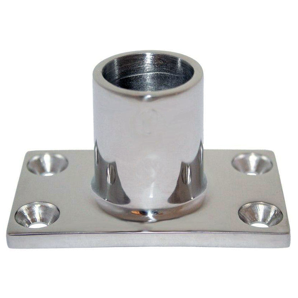 Whitecap 7/8" OD 90-degree rectangular base 316 stainless steel rail fitting