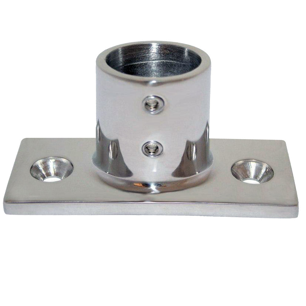 Whitecap 7/8 inch OD 90-degree 2-hole rectangular base 316 stainless steel rail fitting
