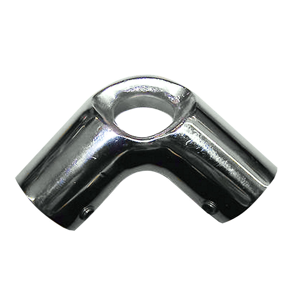 Whitecap 1-inch OD 90 degree 316 stainless steel elbow and eye anchor rail fitting