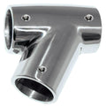 Whitecap 7/8 inch OD 60-degree left tee rail fitting in 316 stainless steel