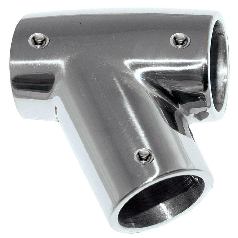 Whitecap 1-inch OD 316 stainless steel 60-degree right tee rail fitting