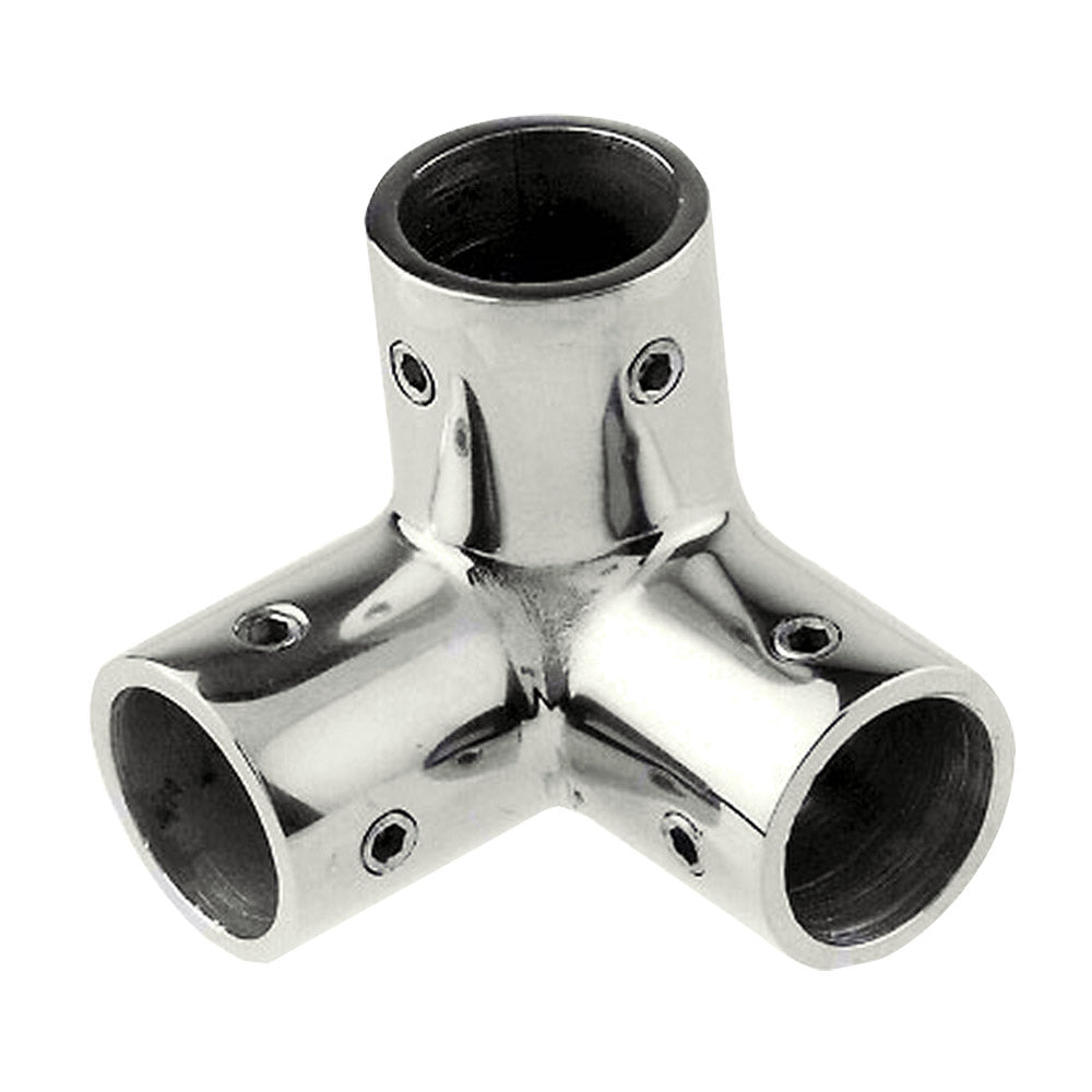Whitecap 316 stainless steel 3-way corner rail fitting for 1-inch O.D. tubing