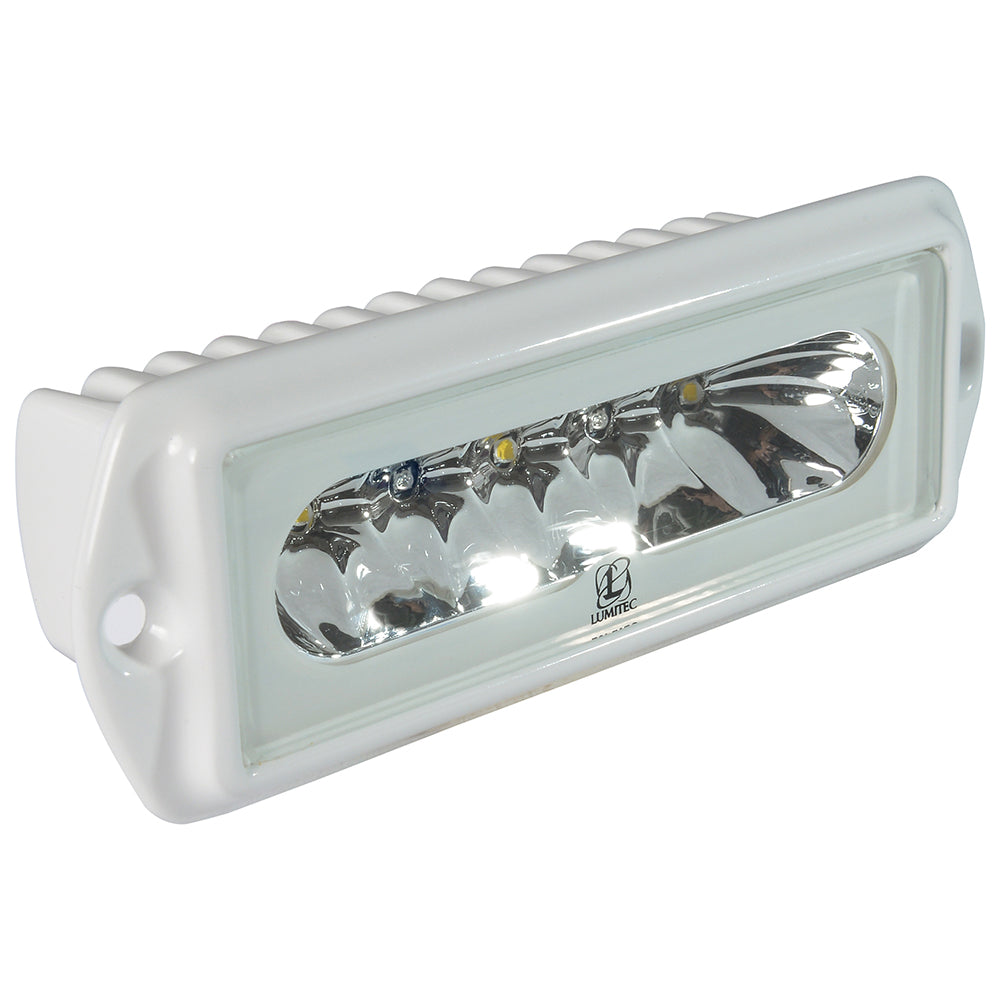 Lumitec Capri2 flush mount LED flood light with two-color white and blue dimming, 1000 lumens, marine-grade sealed housing