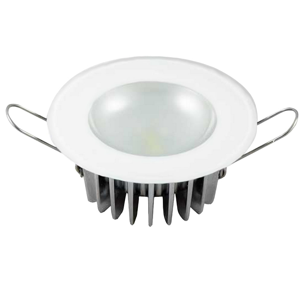 Lumitec Mirage flush mount down light glass finish no bezel 4-color red blue purple white dimming