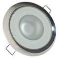 Lumitec Mirage flush mount down light glass finish polished stainless steel bezel 2-color white red dimming LED
