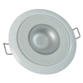 Lumitec Mirage flush mount LED down light with glass finish and white bezel, 4 watt marine dome light