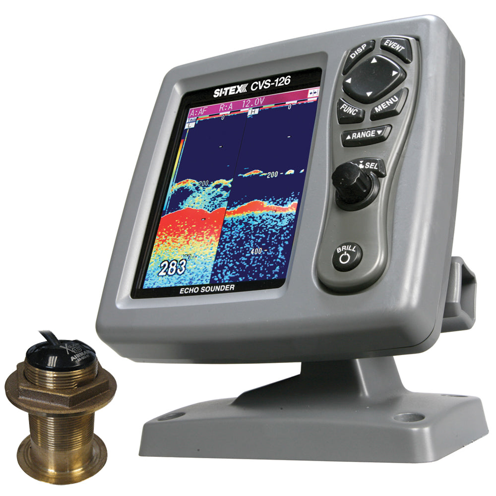 SI-TEX CVS-126 dual-frequency color LCD echo sounder with B60 20-degree transducer
