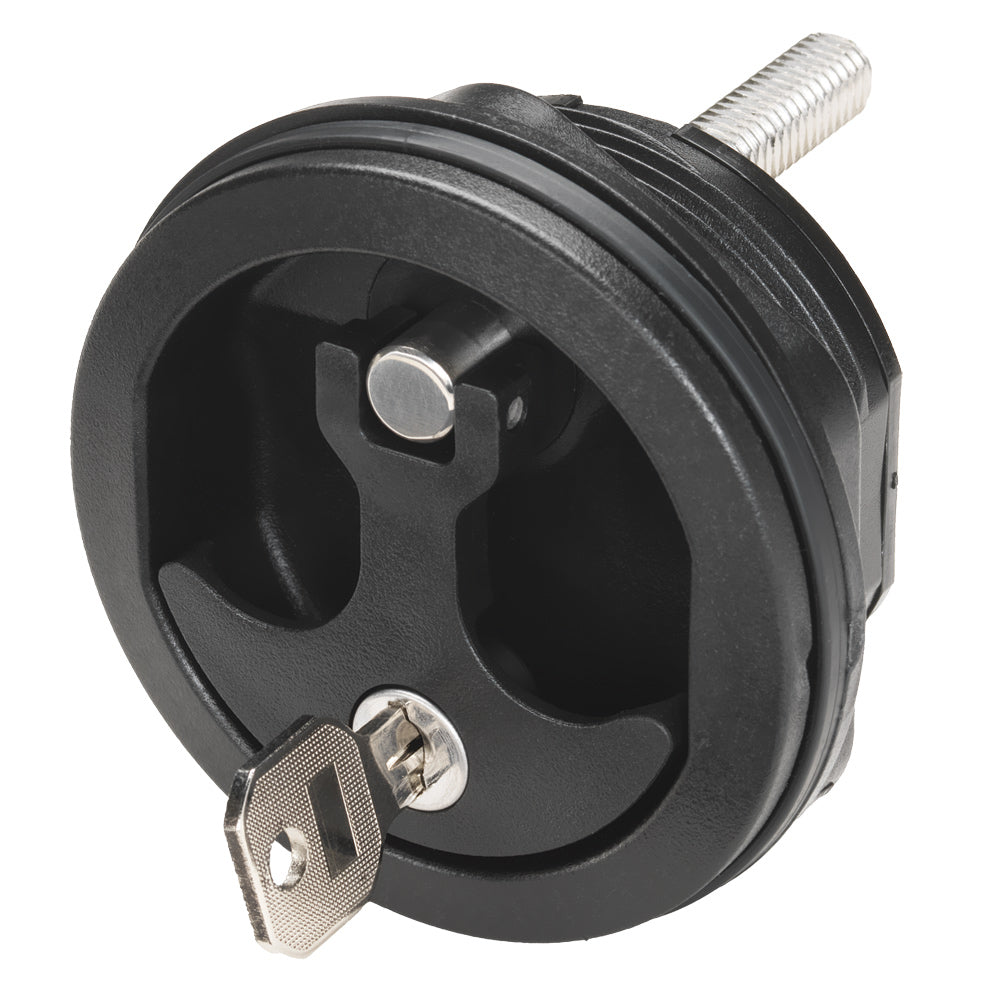Whitecap locking nylon compression handle black 3-inch OD for marine hatches and compartments